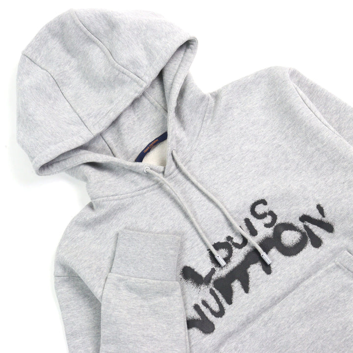 Great LOUIS VUITTON Parker Logo Print Neon Working Man Pullover Gray mens XS