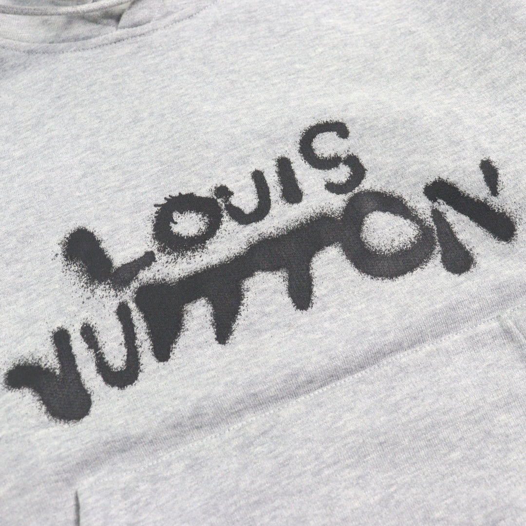 Great LOUIS VUITTON Parker Logo Print Neon Working Man Pullover Gray mens XS HLY68W