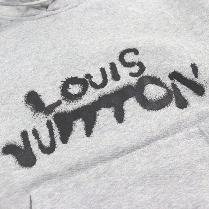 Great LOUIS VUITTON Parker Logo Print Neon Working Man Pullover Gray mens XS HLY68W