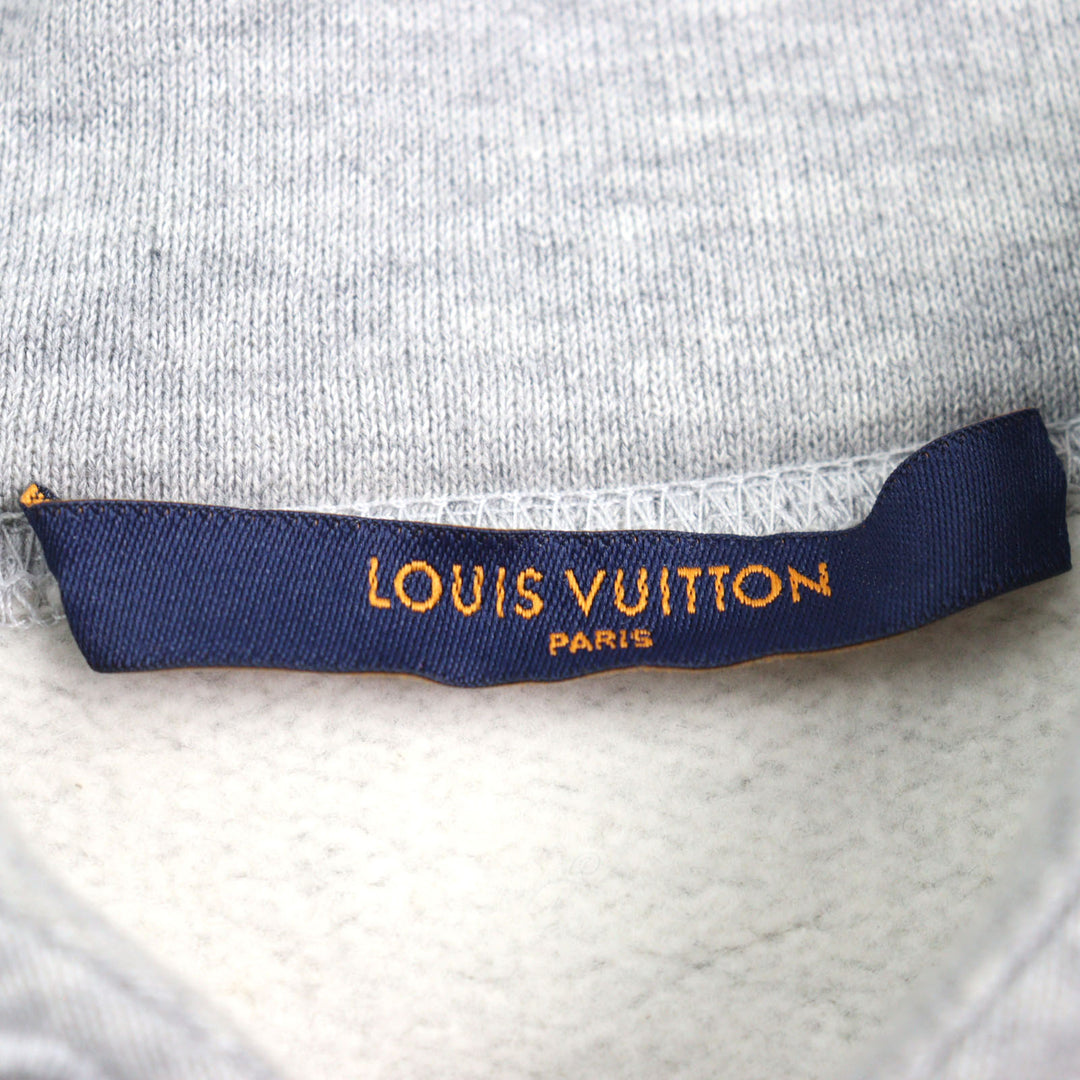 Great LOUIS VUITTON Parker Logo Print Neon Working Man Pullover Gray mens XS