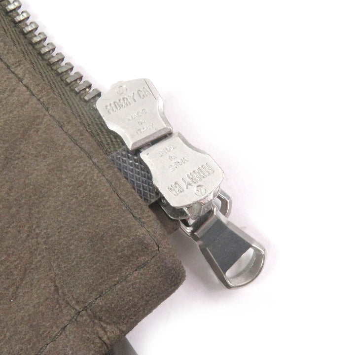 Very Good EMMETI Leather jacket Nylon Switching Suede khaki polyester mens 46