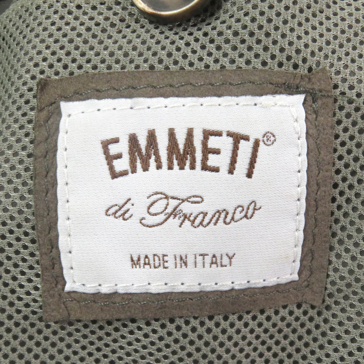Very Good EMMETI Leather jacket Nylon Switching Suede khaki polyester mens 46