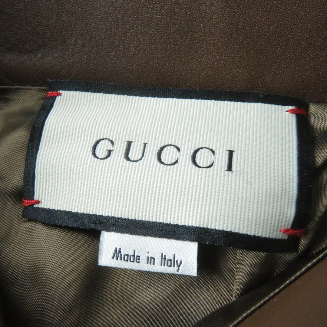 Excellent GUCCI flare skirt Cow suede Horsebit Brown Cowhide 36 626888