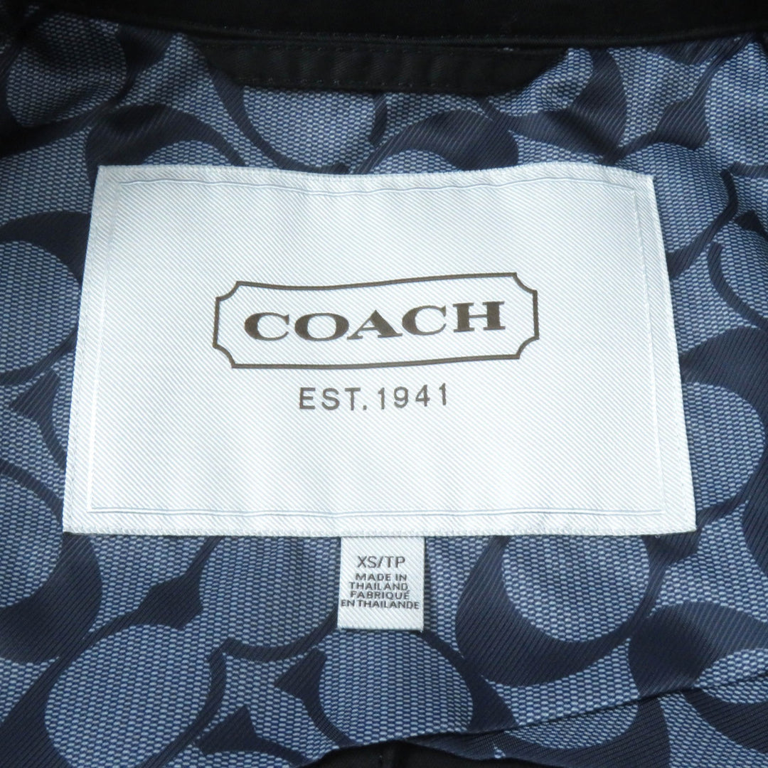 Great COACH coat Turnlock Signature lining Hidden placket black cotton Women XS