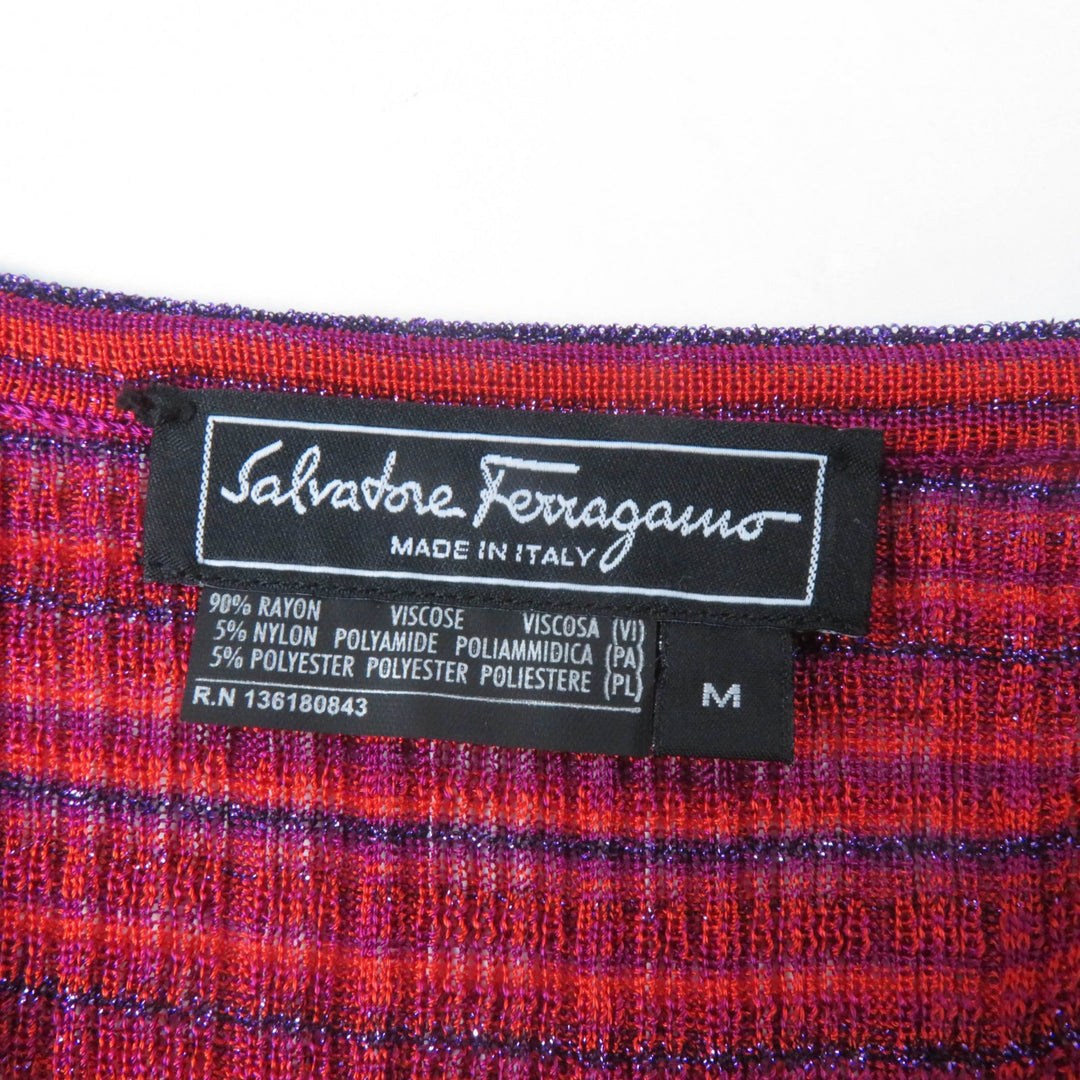 Excellent Salvatore Ferragamo ensemble Double GanciniMetal cardigan + sleeveless knit M