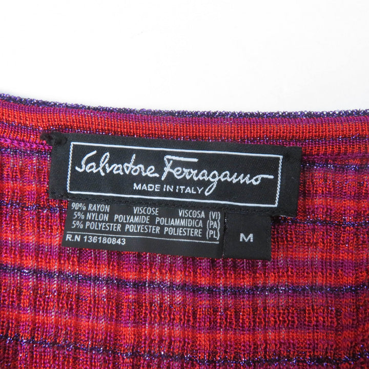 Excellent Salvatore Ferragamo ensemble Double GanciniMetal cardigan + sleeveless knit M