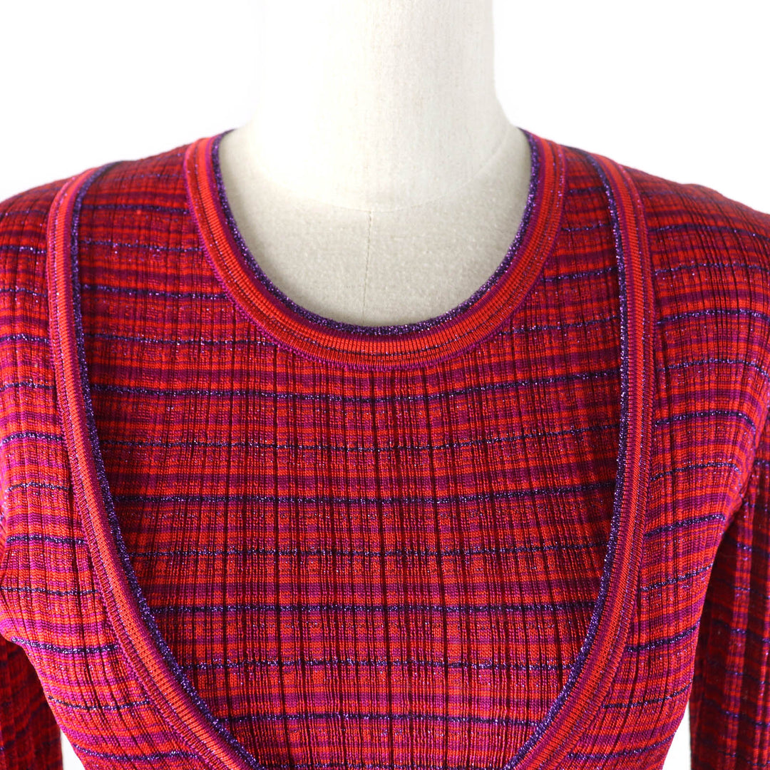 Excellent Salvatore Ferragamo ensemble Double GanciniMetal cardigan + sleeveless knit M