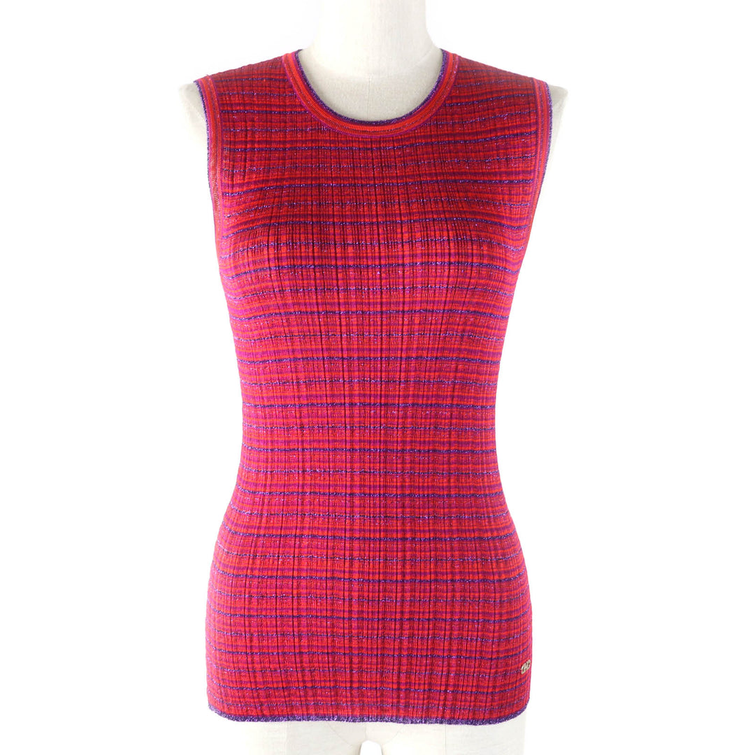 Excellent Salvatore Ferragamo ensemble Double GanciniMetal cardigan + sleeveless knit M