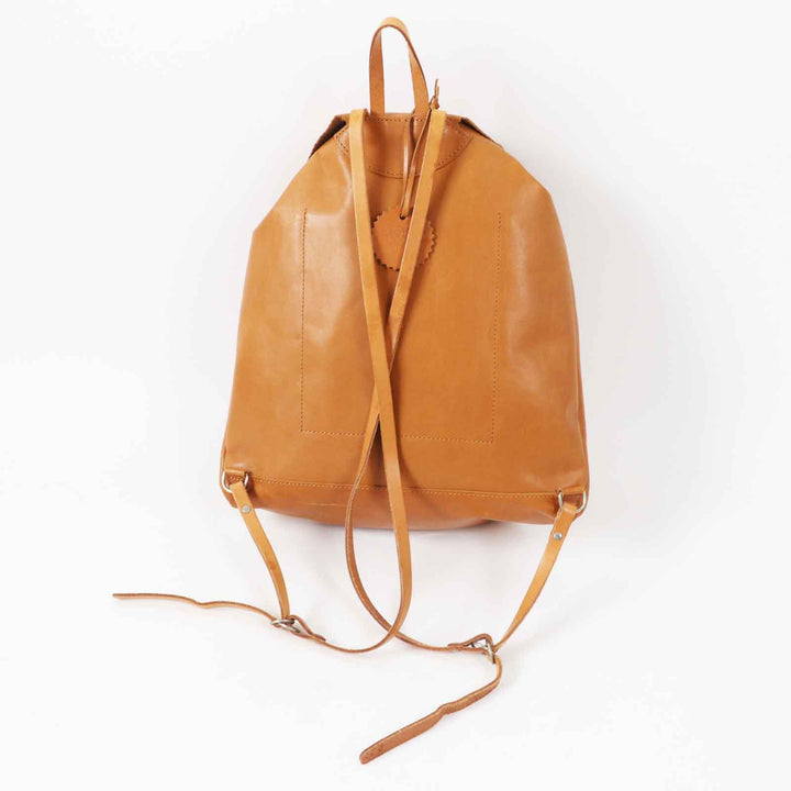 Great Backpack Â· Daypack Logo embossed all leather Camel leather Women
