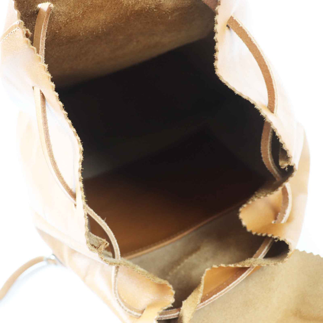 Great Backpack Â· Daypack Logo embossed all leather Camel leather Women