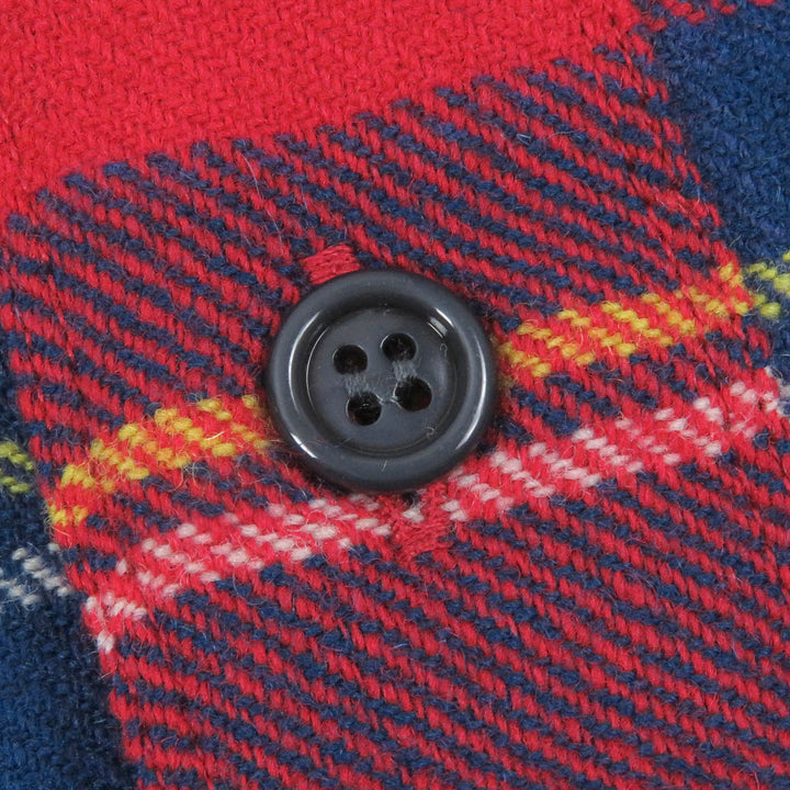 Excellent GUCCI Long sleeve shirt Skunk Patch Tartan Red wool mens 48 720960