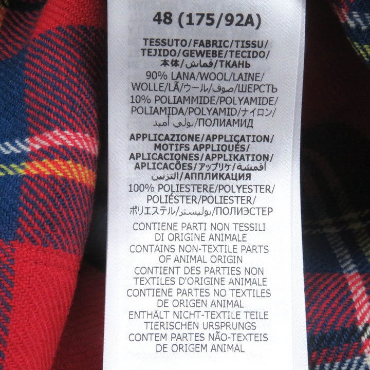 Excellent GUCCI Long sleeve shirt Skunk Patch Tartan Red wool mens 48 720960