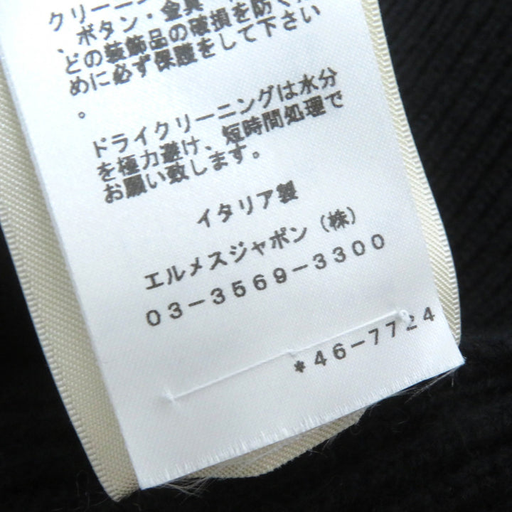 Excellent HERMES Best Serie design button short knit black cashmere Women 36