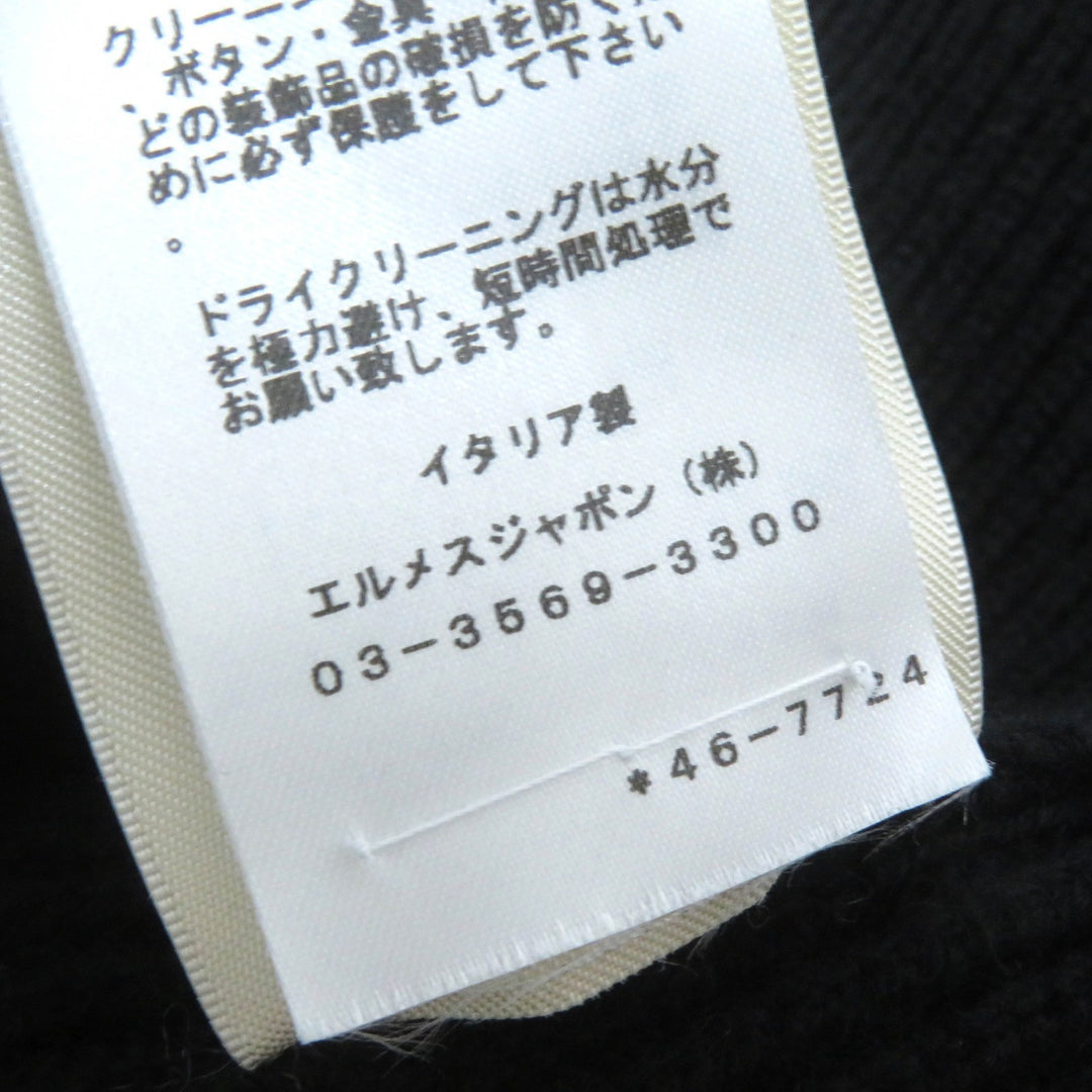 Excellent HERMES Best Serie design button short knit black cashmere Women 36 4E2721D1