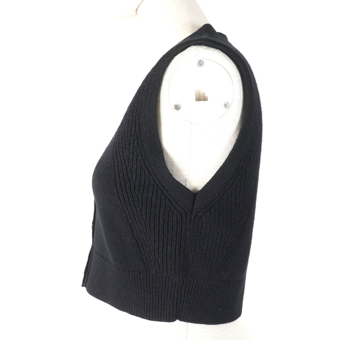 Excellent HERMES Best Serie design button short knit black cashmere Women 36 4E2721D1