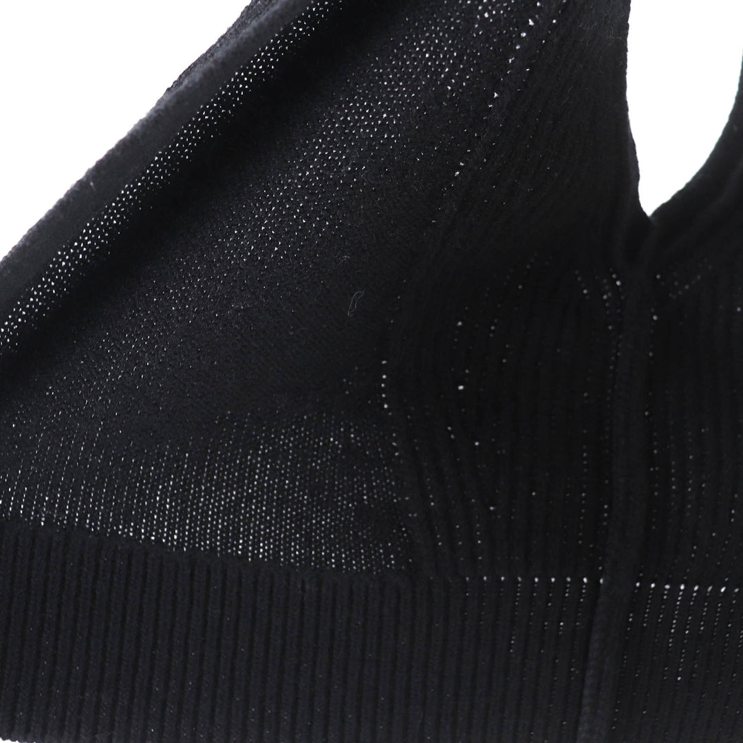 Excellent HERMES Best Serie design button short knit black cashmere Women 36
