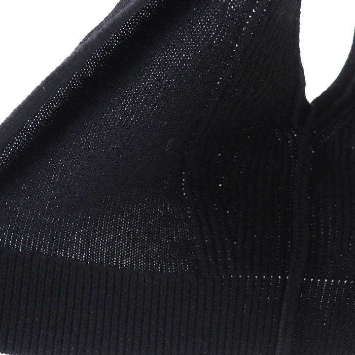 Excellent HERMES Best Serie design button short knit black cashmere Women 36