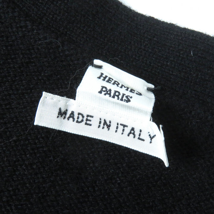 Excellent HERMES Best Serie design button short knit black cashmere Women 36 4E2721D1