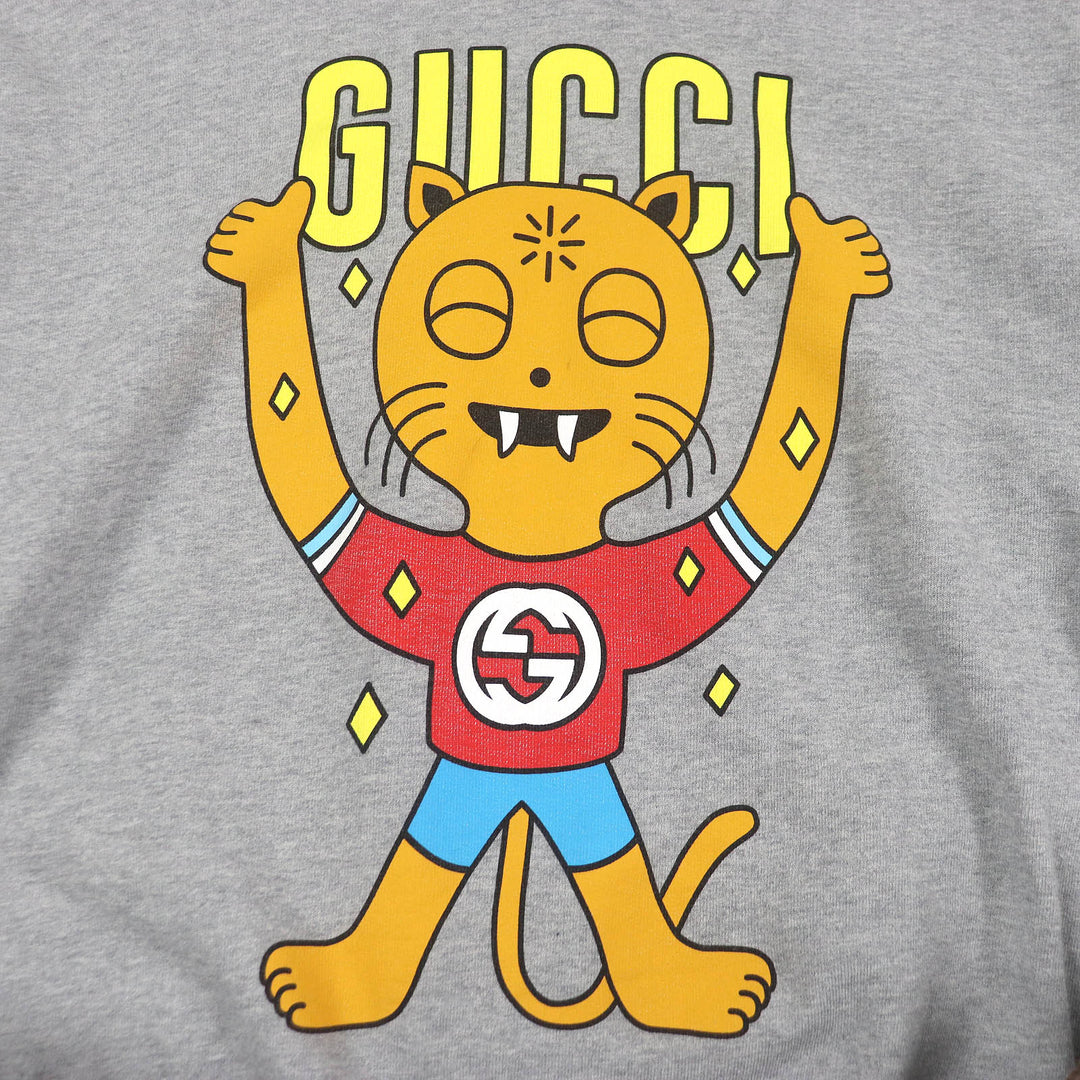 Great GUCCI Parker Pablo Delcielo printed design pullover gray cotton mens L