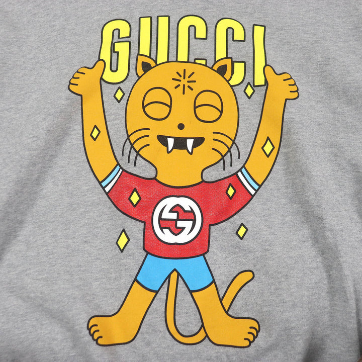Great GUCCI Parker Pablo Delcielo printed design pullover gray cotton mens L