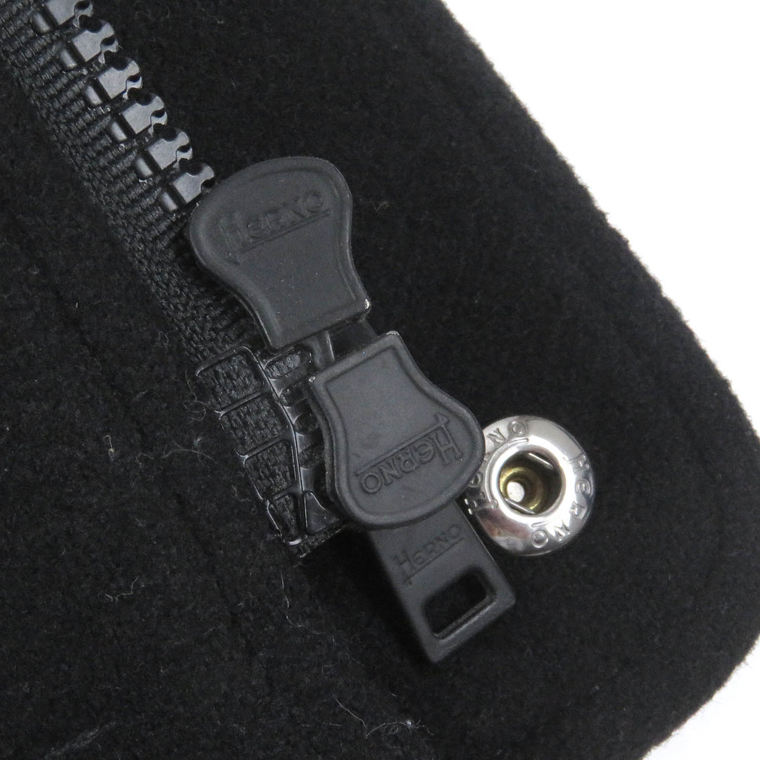 Great Herno Duffel coat Toggle button Leather padding black wool mens 44 PC0049U