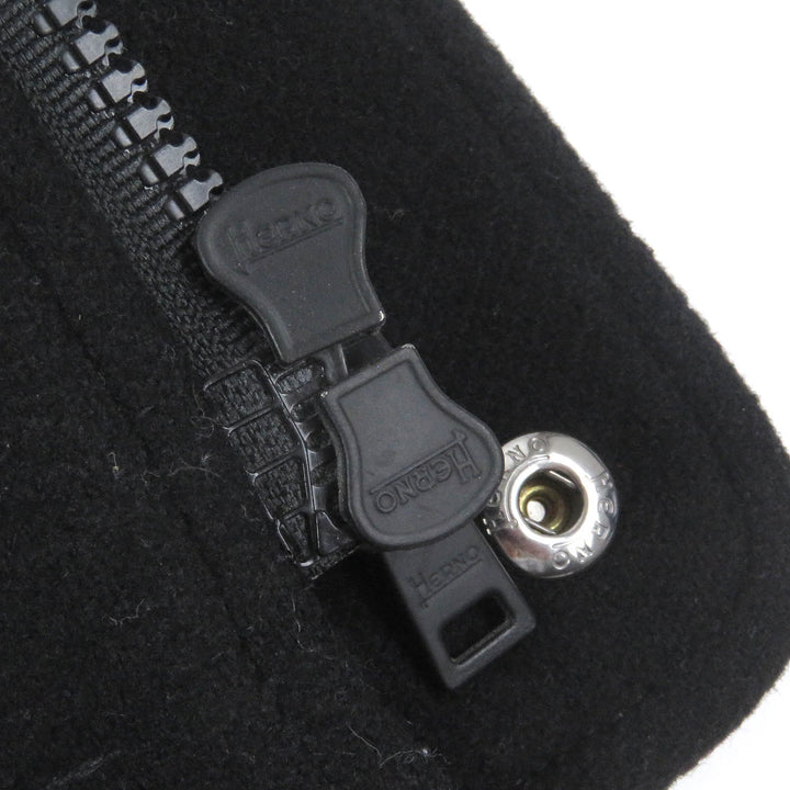 Great Herno Duffel coat Toggle button Leather padding black wool mens 44 PC0049U