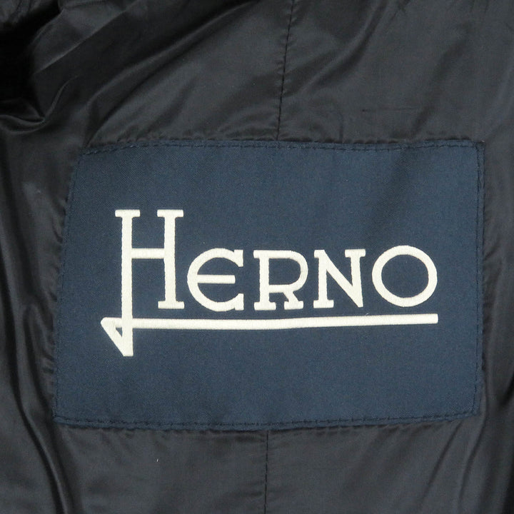 Great Herno Duffel coat Toggle button Leather padding black wool mens 44 PC0049U