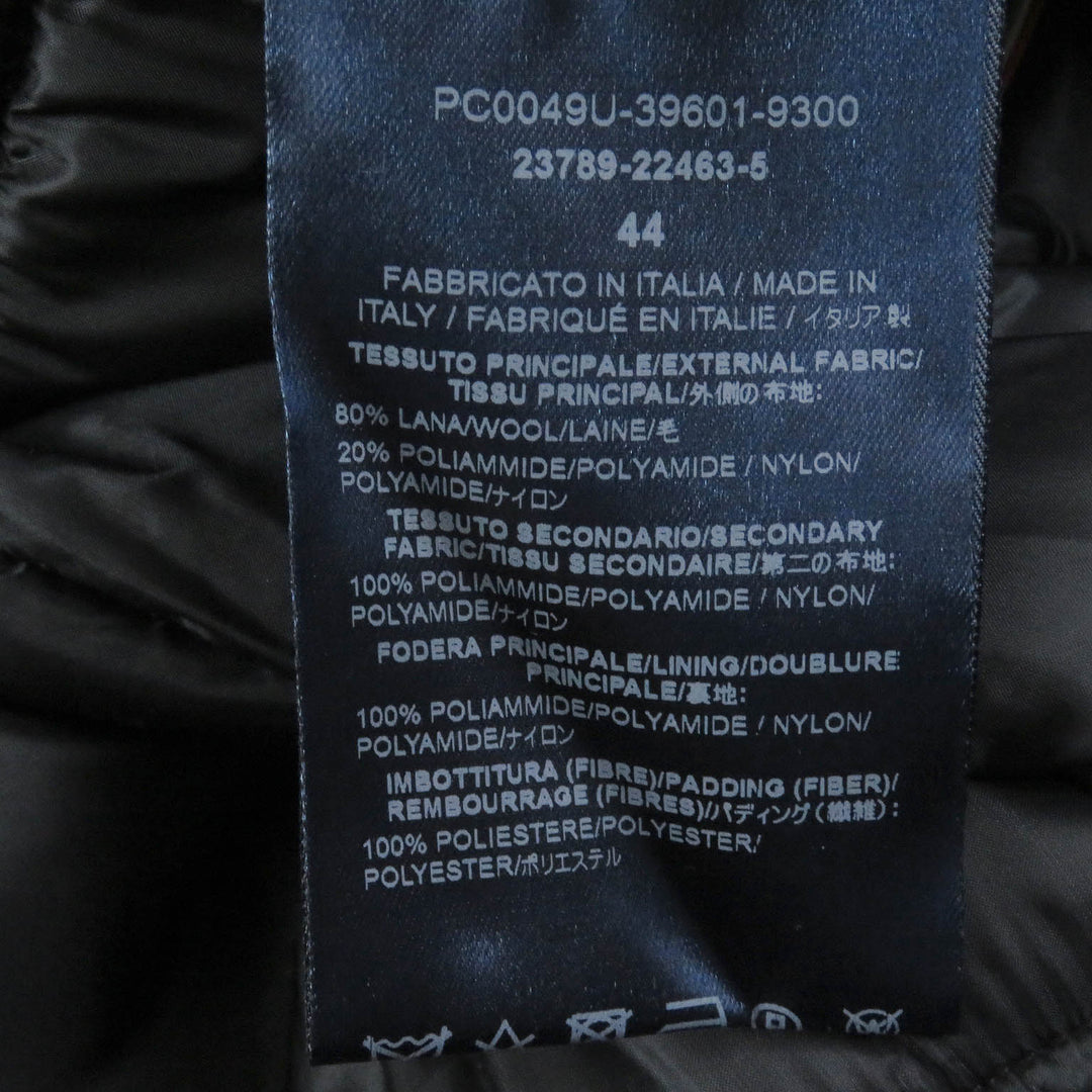 Great Herno Duffel coat Toggle button Leather padding black wool mens 44 PC0049U