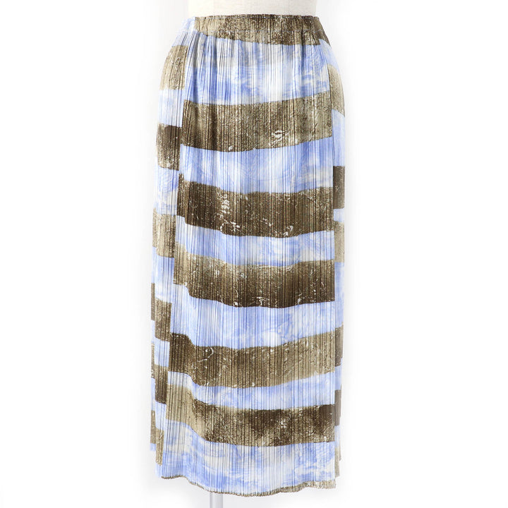 Excellent PLEATS PLEASE skirt All-over pattern Long Light blue brown Women 3