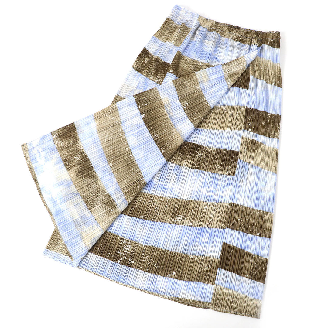 Excellent PLEATS PLEASE skirt All-over pattern Long Light blue brown Women 3