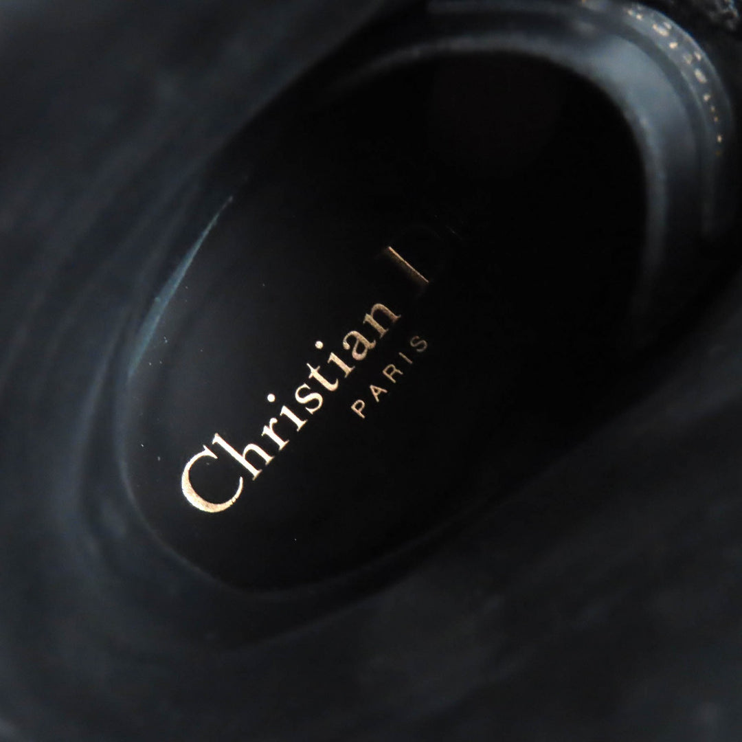 Excellent Christian Dior boots Quest Logo embossed lace-up combat boots leather