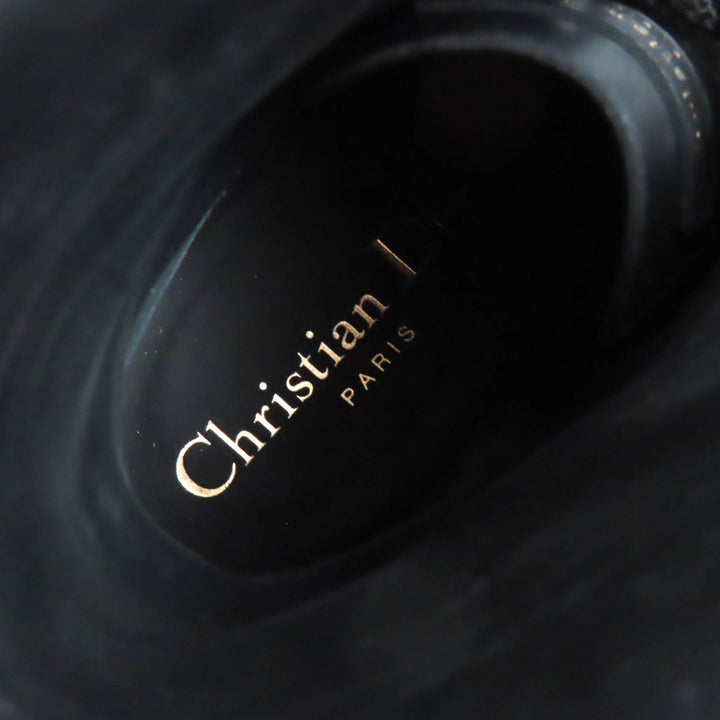 Excellent Christian Dior boots Quest Logo embossed lace-up combat boots leather