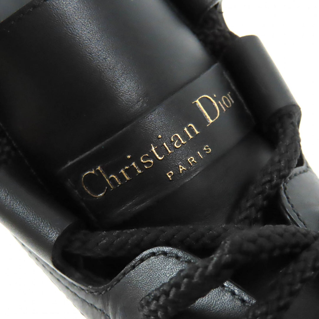 Excellent Christian Dior boots Quest Logo embossed lace-up combat boots leather