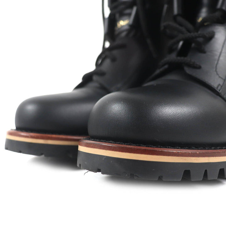 Excellent Christian Dior boots Quest Logo embossed lace-up combat boots leather
