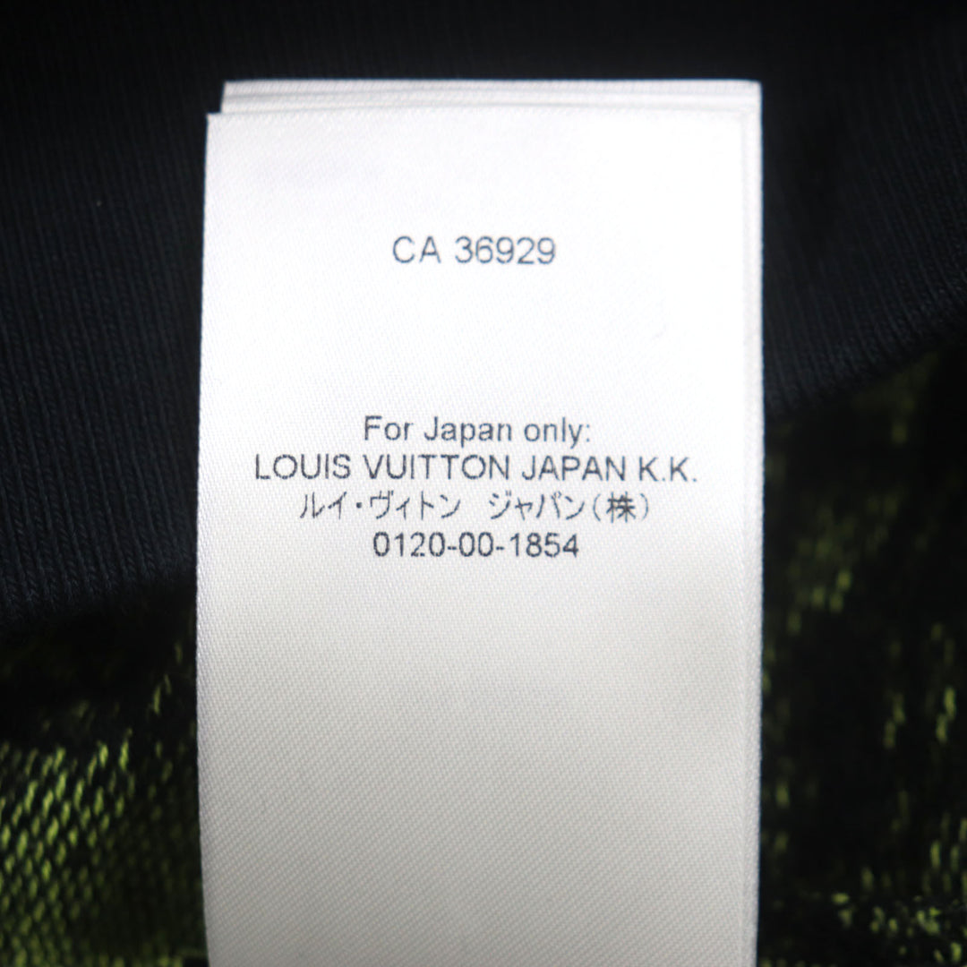 LOUIS VUITTON sweater Crew neck jacquard knit Black Lime cotton mens L