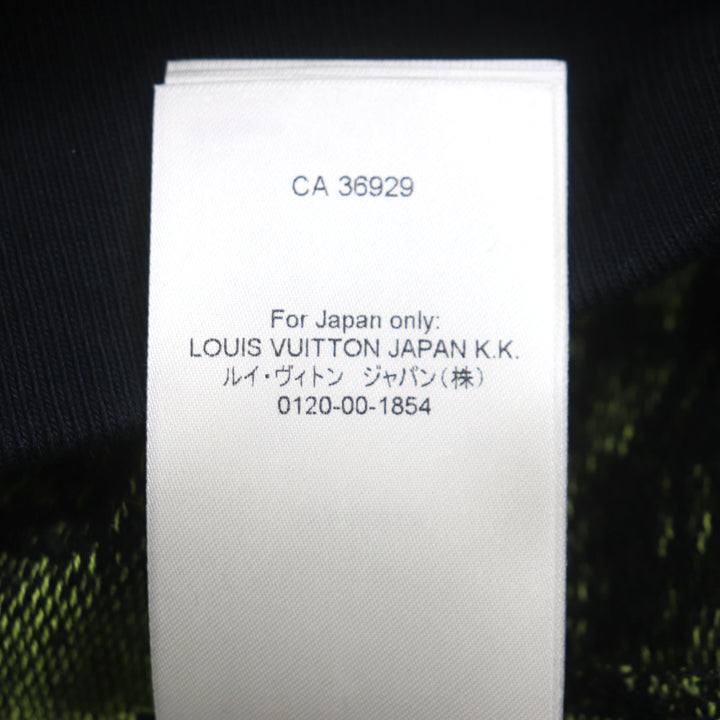 LOUIS VUITTON sweater Crew neck jacquard knit Black Lime cotton mens L