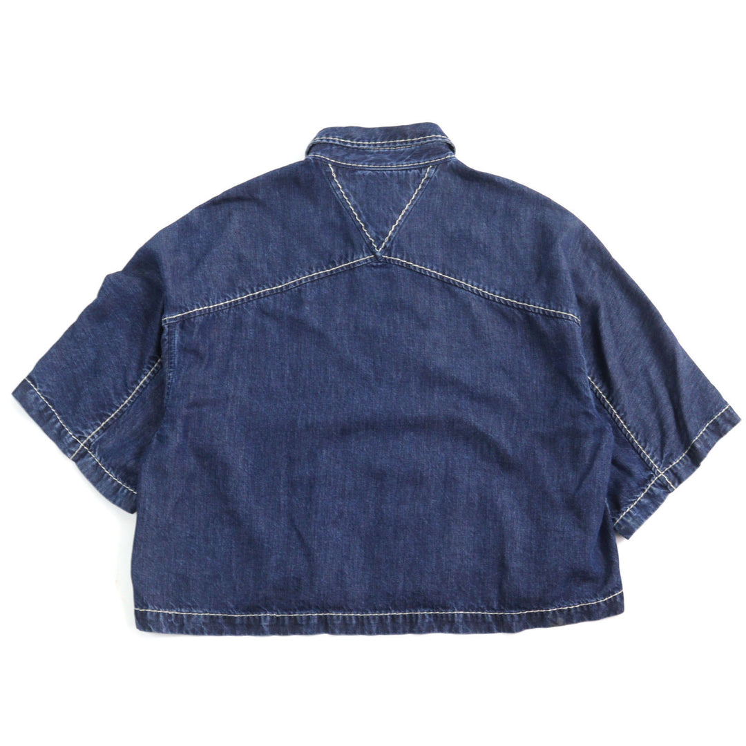 Great BOTTEGAVENETA Short sleeve shirt oversized cropped denim Indigo blue 46