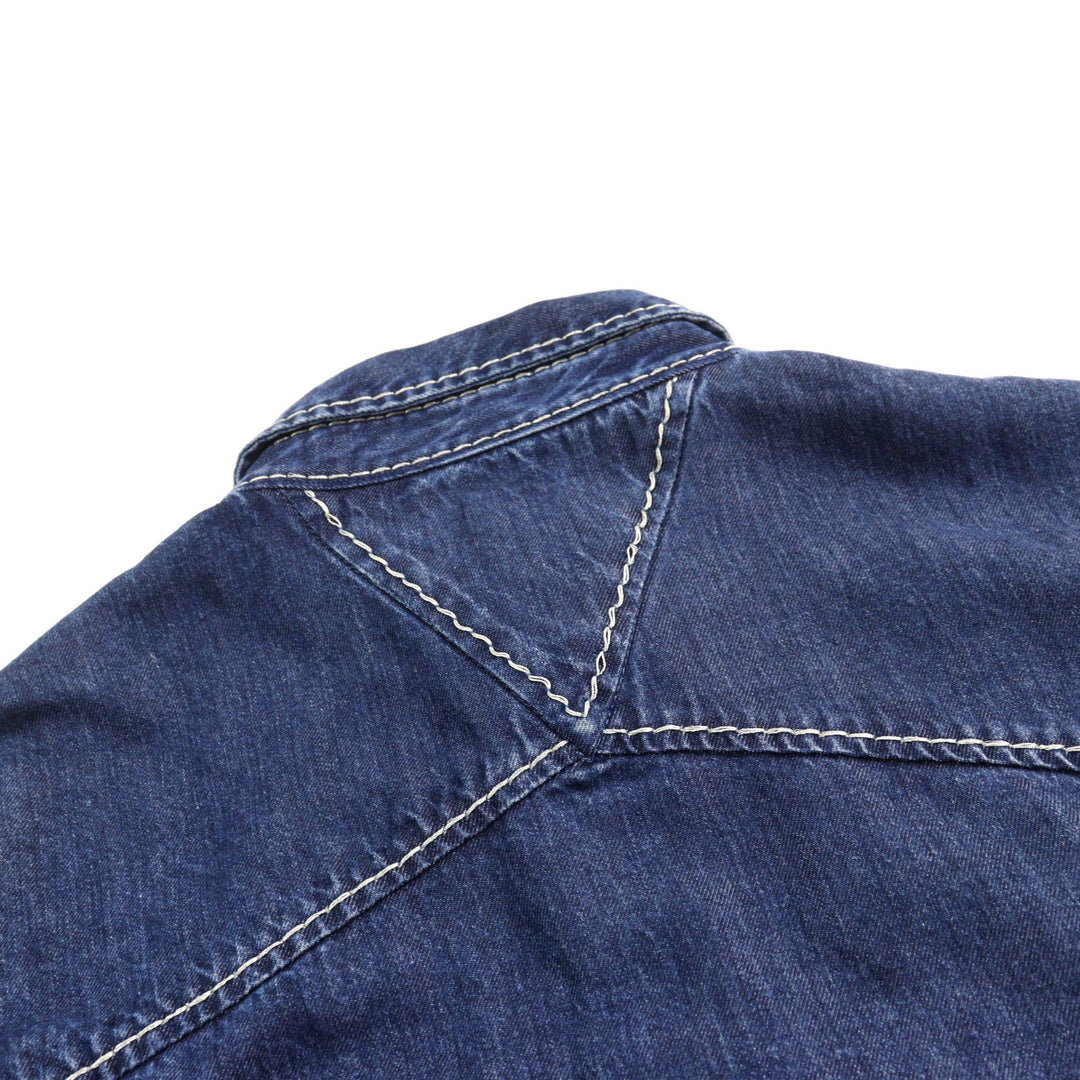 Great BOTTEGAVENETA Short sleeve shirt oversized cropped denim Indigo blue 46