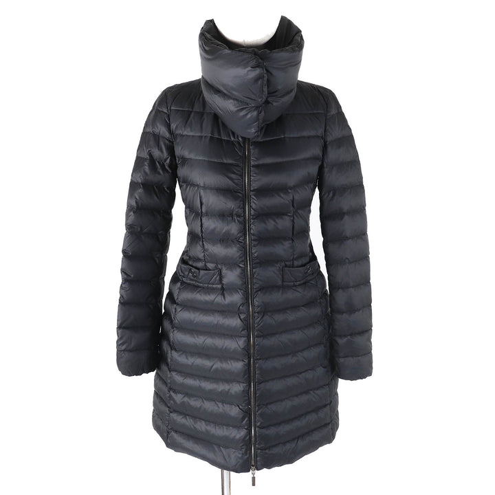 Very Good MONCLER down coat VERNDIS Detachable collar design neck warmer style logo zip metal down jacket black Nylon Women 0