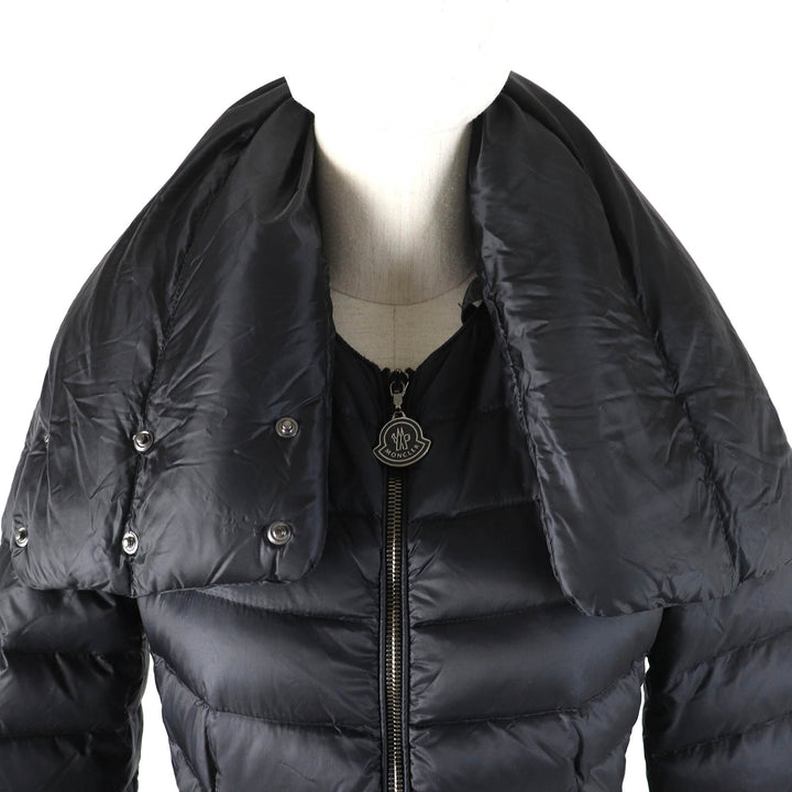 Very Good MONCLER down coat VERNDIS Detachable collar design neck warmer style logo zip metal down jacket black Nylon Women 0