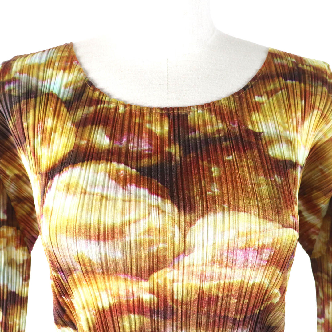 Excellent PLEATS PLEASE two-piece set Brown polyester PP83-JK552/PP83-JG555