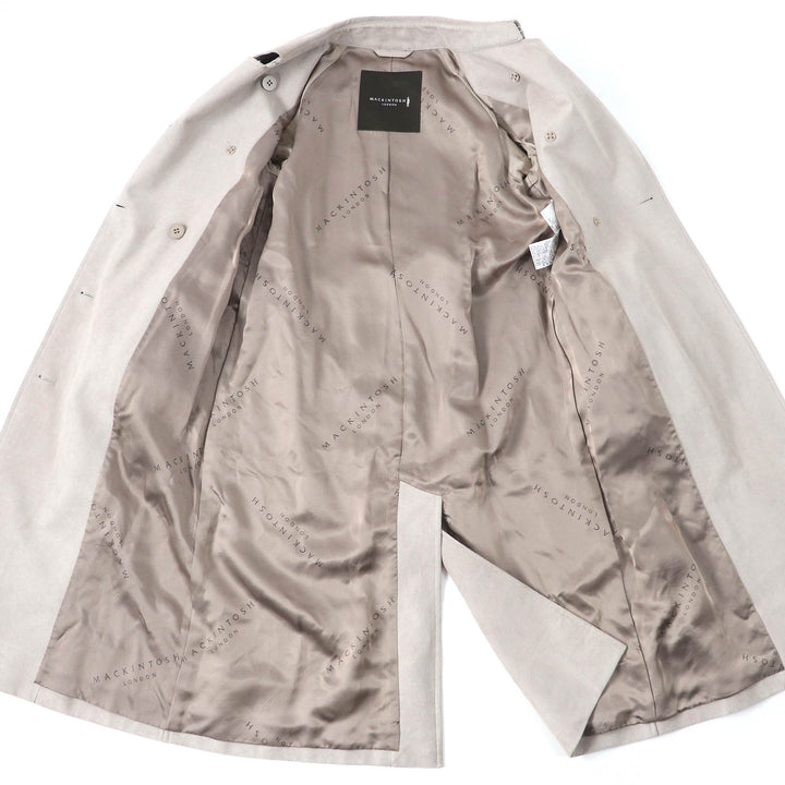 Very Good MACKINTOSH LONDON trench coat Logo button belted faux suede leather long Beige Artificial leather Women 36
