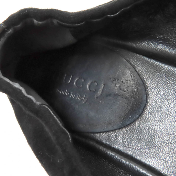 Great GUCCI pumps Bamboo Bit Suede Leather Flats black Suede leather Women 35