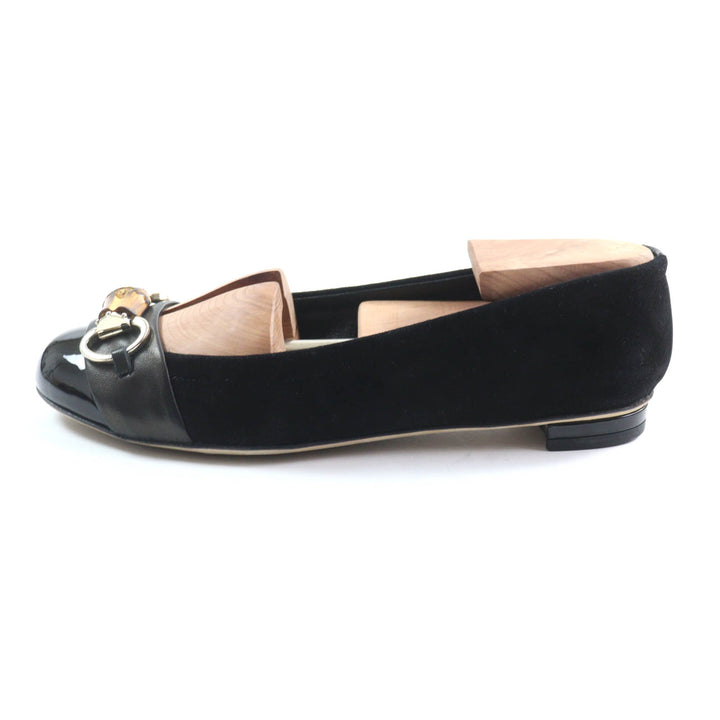 Great GUCCI pumps Bamboo Bit Suede Leather Flats black Suede leather Women 35
