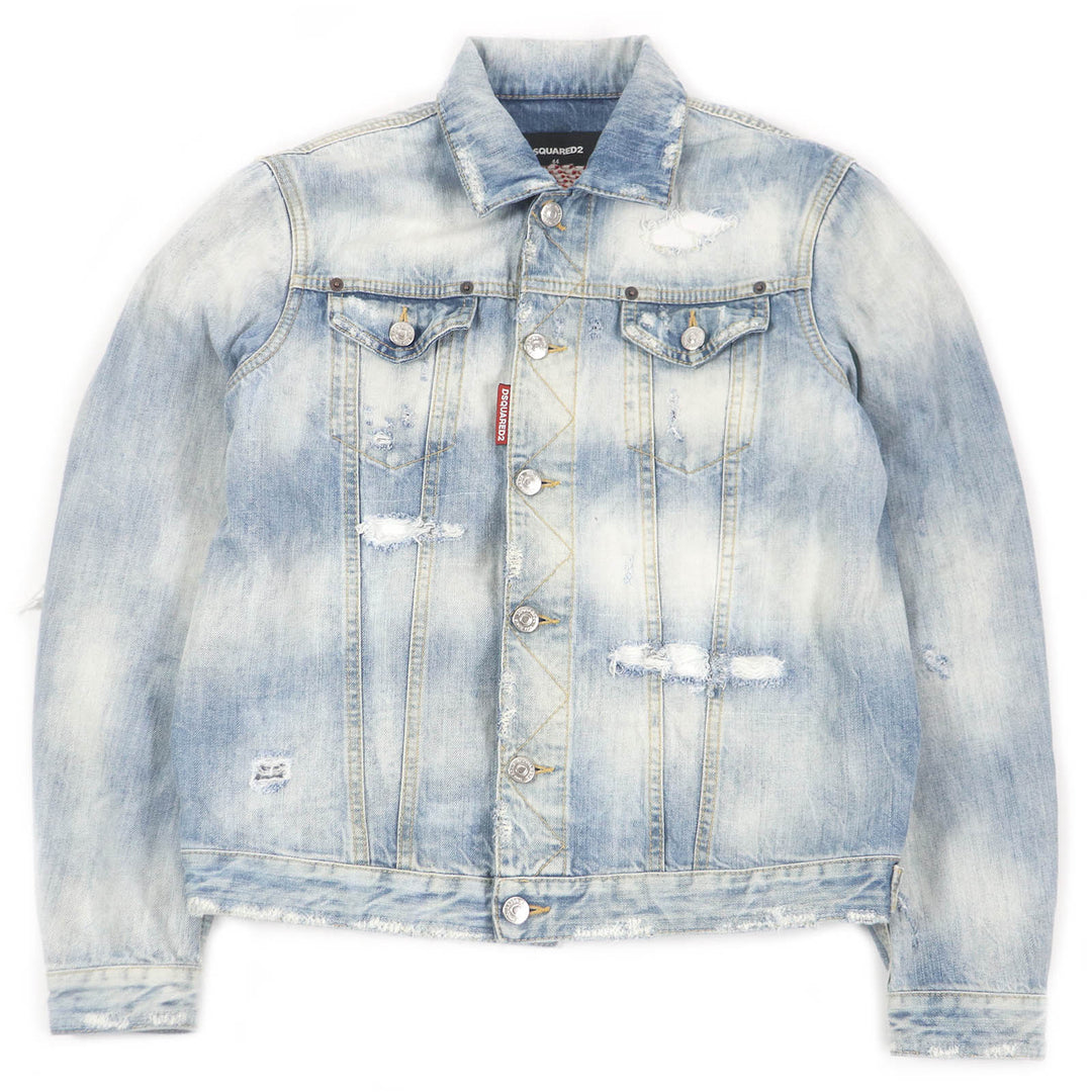 Great DSQUARED2 Denim Jacket Dan Jean Jacket Indigo blue cotton mens 44 S71AN0164