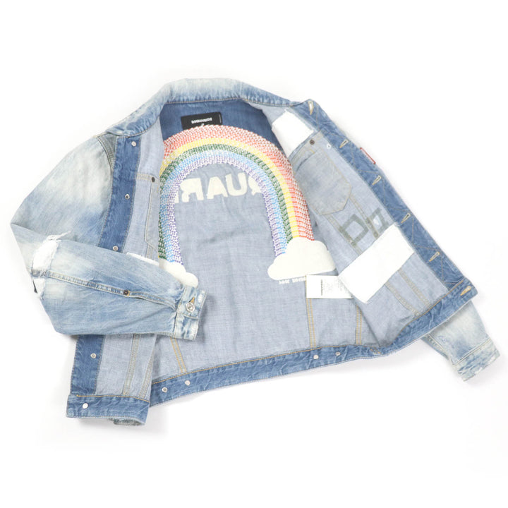 Great DSQUARED2 Denim Jacket Dan Jean Jacket Indigo blue cotton 44 S71AN0164