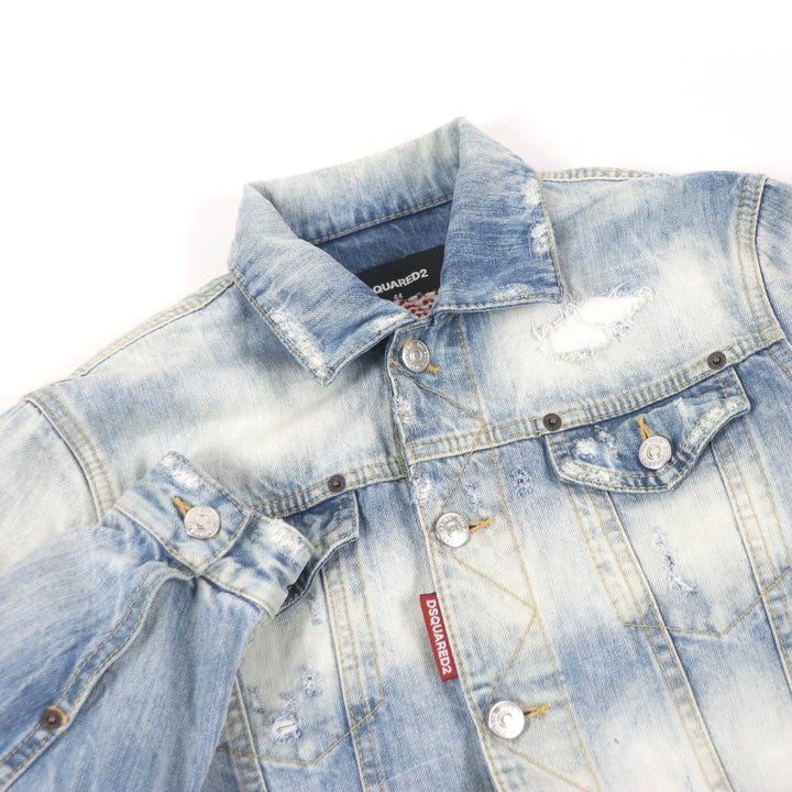 Great DSQUARED2 Denim Jacket Dan Jean Jacket Indigo blue cotton mens 44 S71AN0164