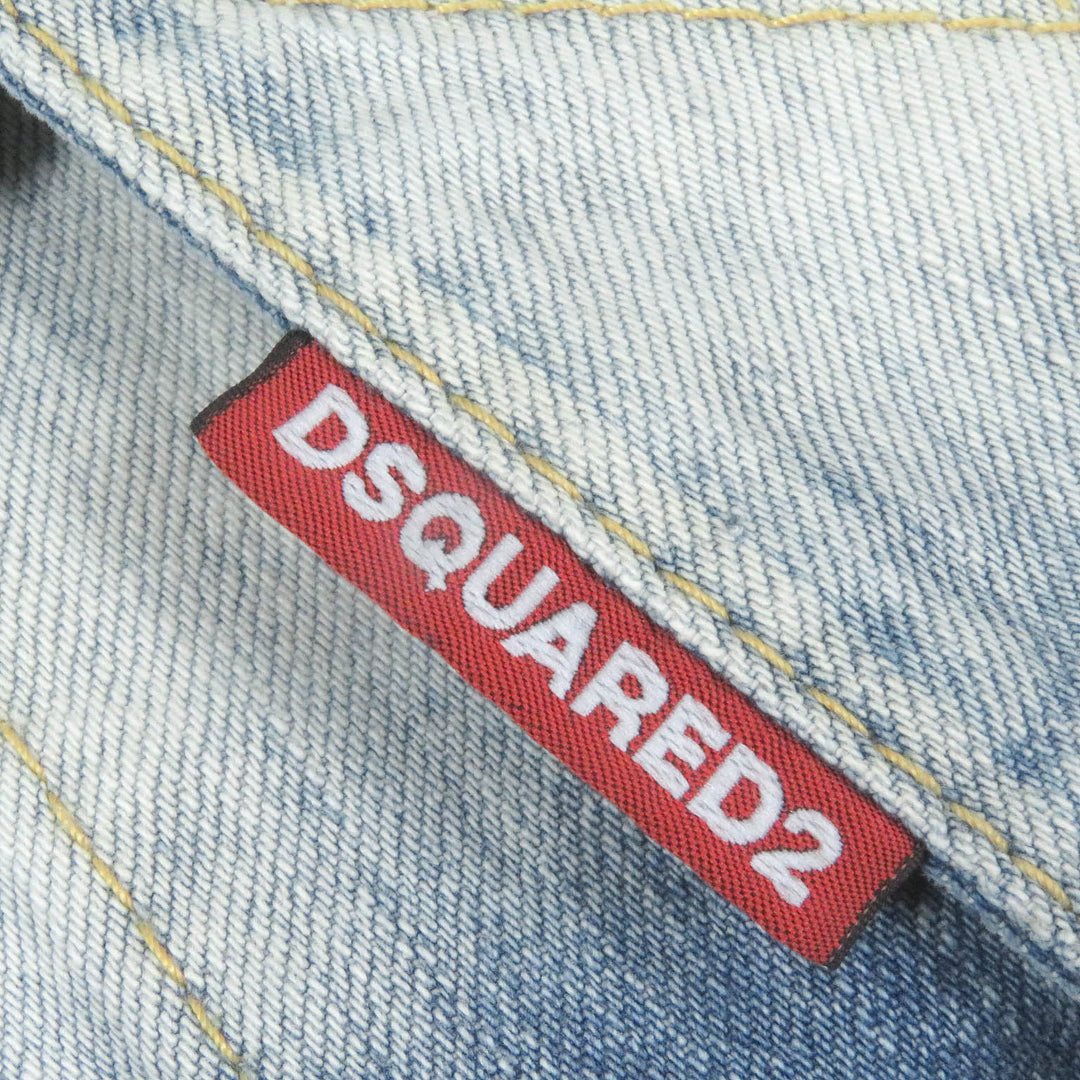 Great DSQUARED2 Denim Jacket Dan Jean Jacket Indigo blue cotton mens 44 S71AN0164