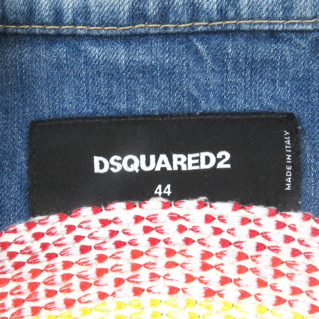 Great DSQUARED2 Denim Jacket Dan Jean Jacket Indigo blue cotton mens 44 S71AN0164