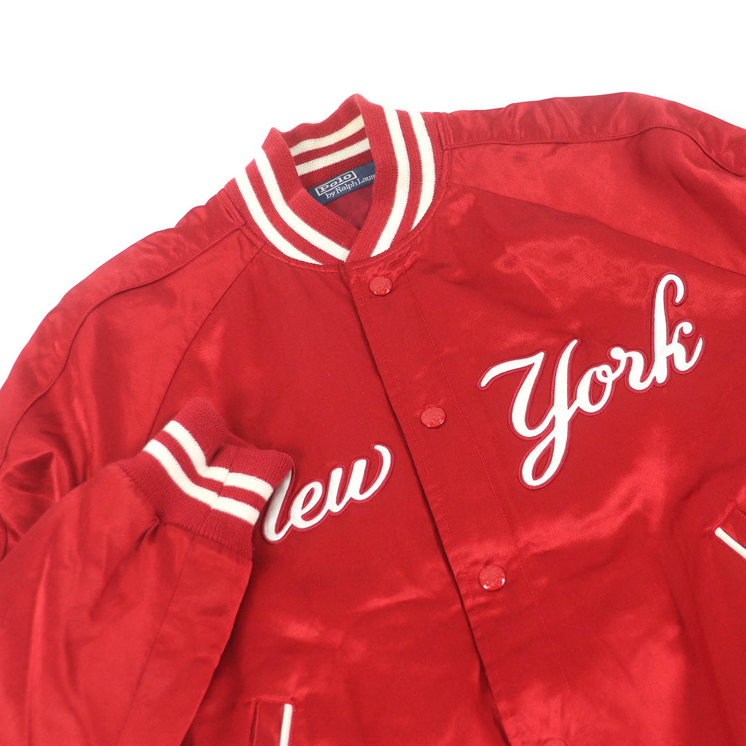 Great POLO RALPH LAUREN×MLB Stajan New york yankees Red cotton mens M 710810481002